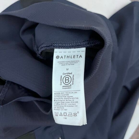 Athleta Nolita Wide Leg Straight Pant Athletic Nylon Medium Navy Blue - Picture 9 of 10